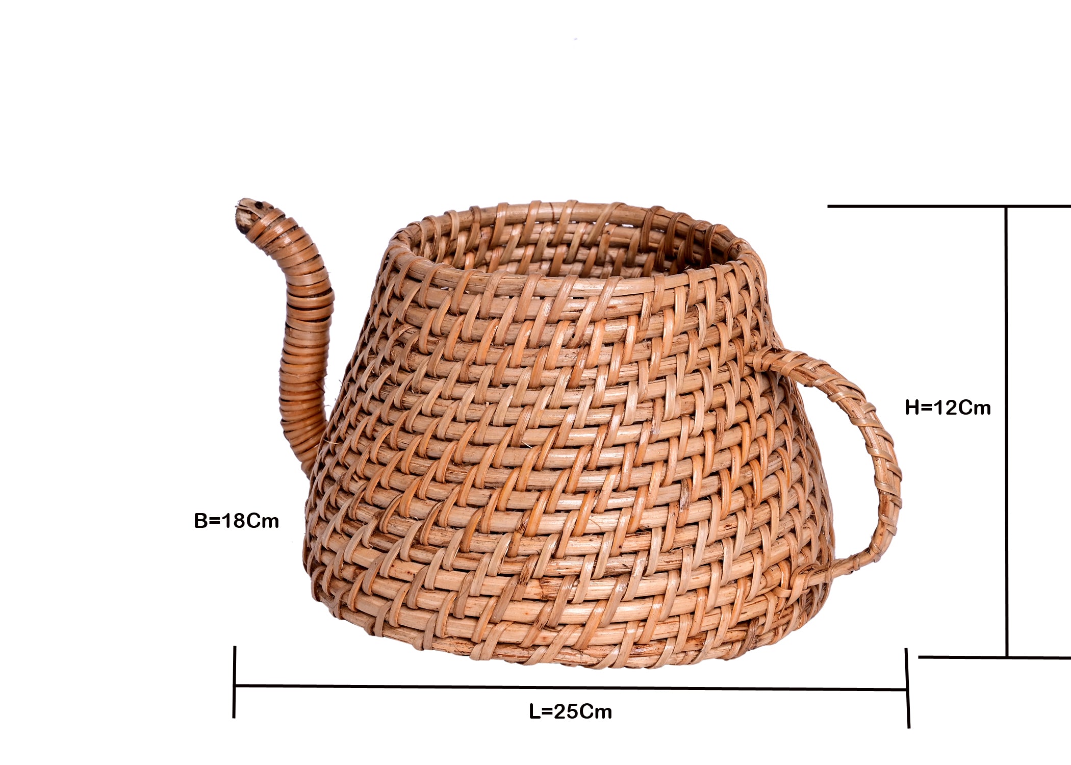 Kettle Shape Natural Cane Handmade Planter - myBageecha