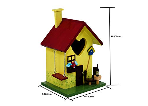 Beautifully Designed Yellow Birdhouse with Swing - myBageecha