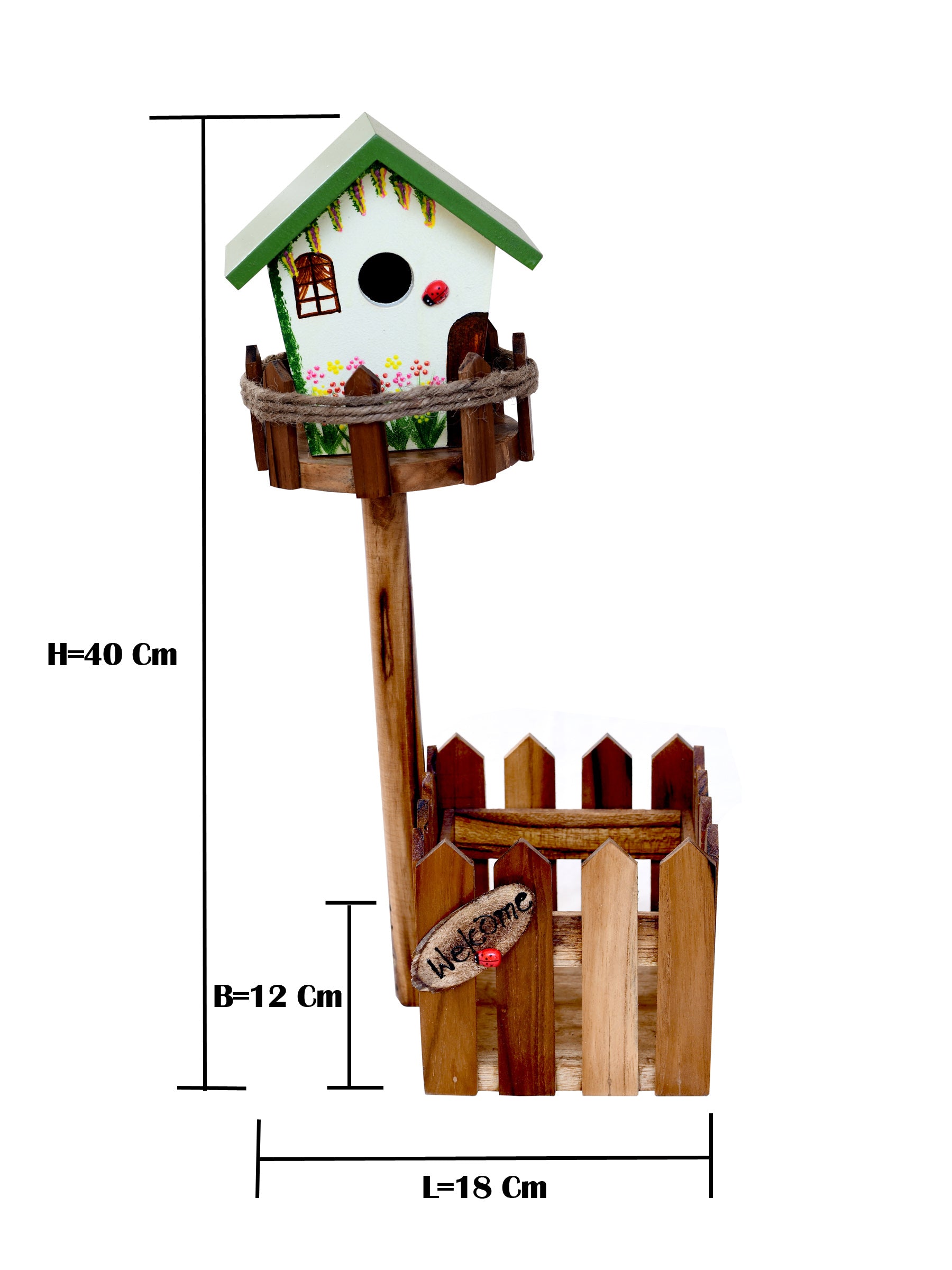 Birdhouse Planter Handcrafted Wooden Pot - myBageecha