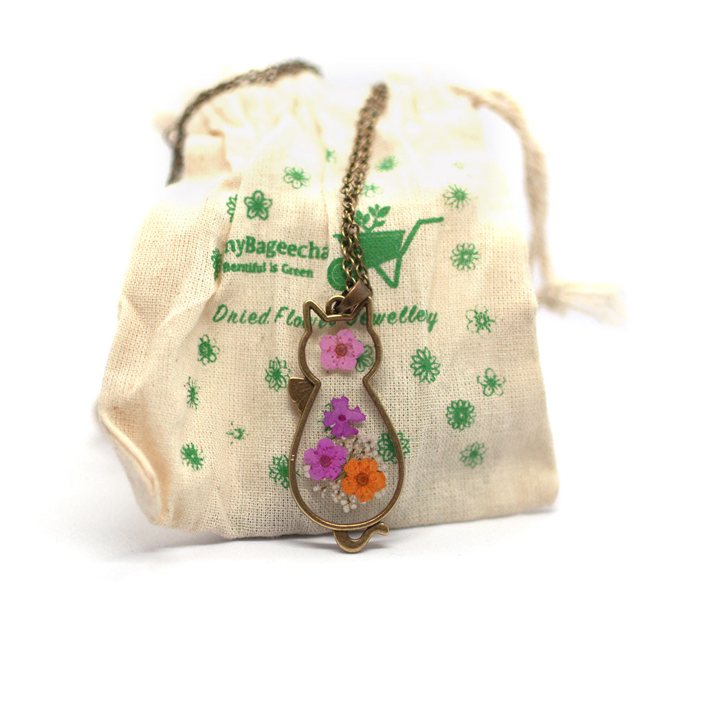 Tabby Floret Real Dried Flower Necklace - myBageecha