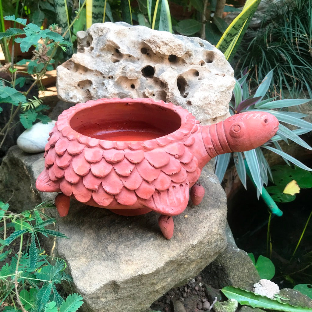 Side view of Small Tortoise Planter - myBageecha