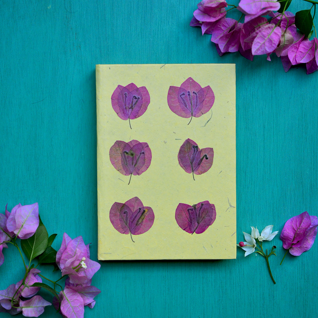 Tessellated Bougainvillea Pressed Flower Diary - myBageecha