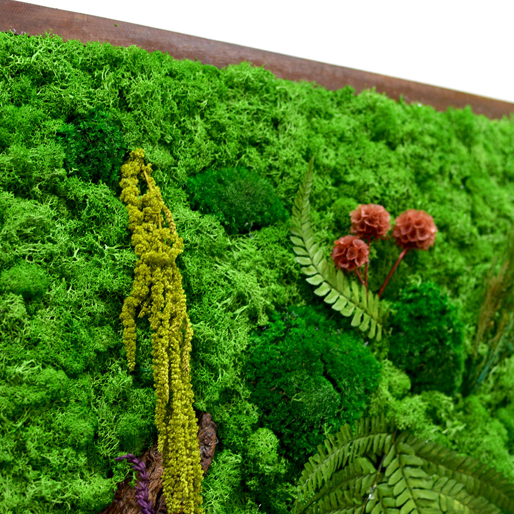 Deep green preserved moss indoor décor