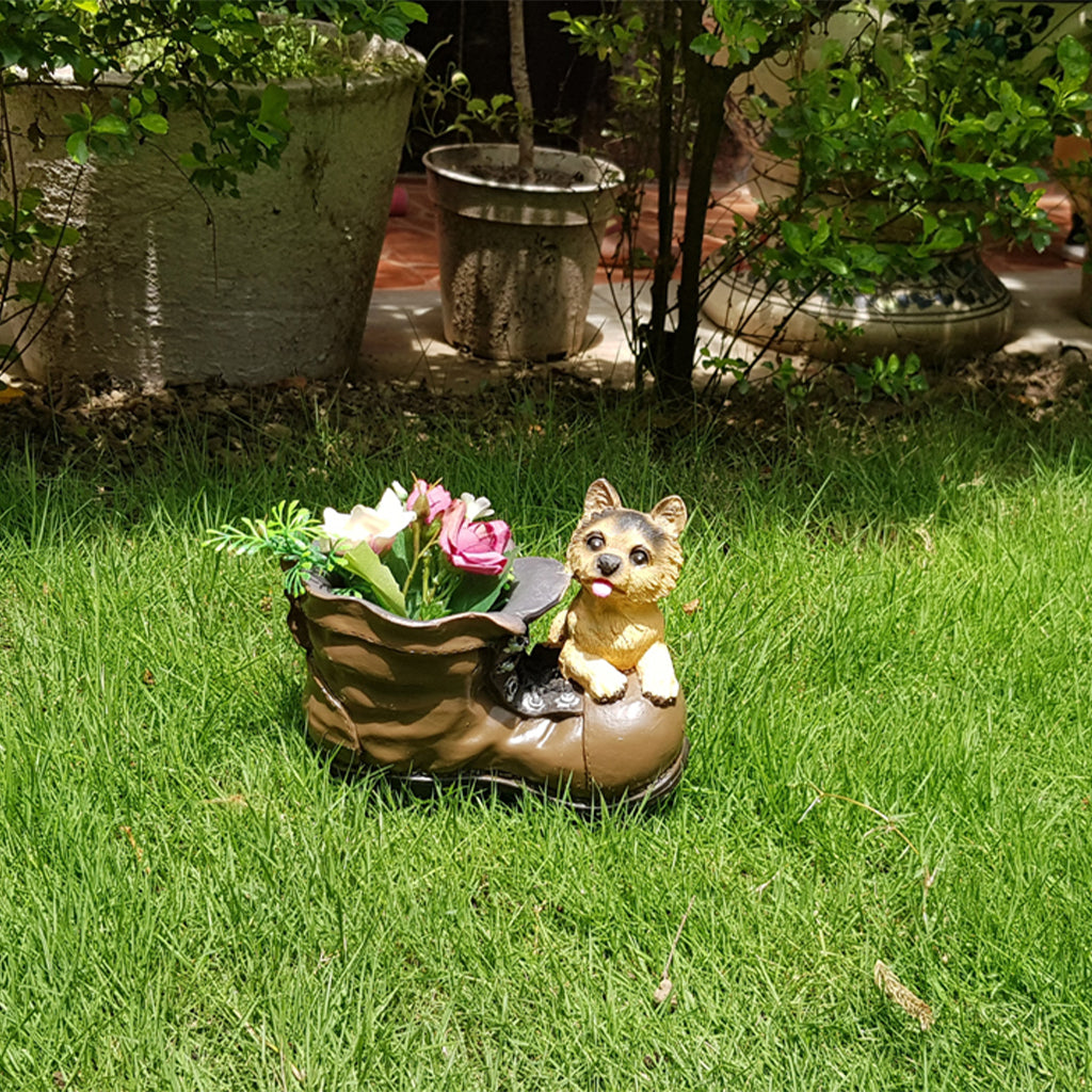 Cute Pup with Planter in Shoe Design Planter - myBageecha