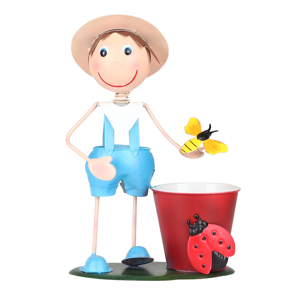 Boy with Pot Metal Planter - myBageecha