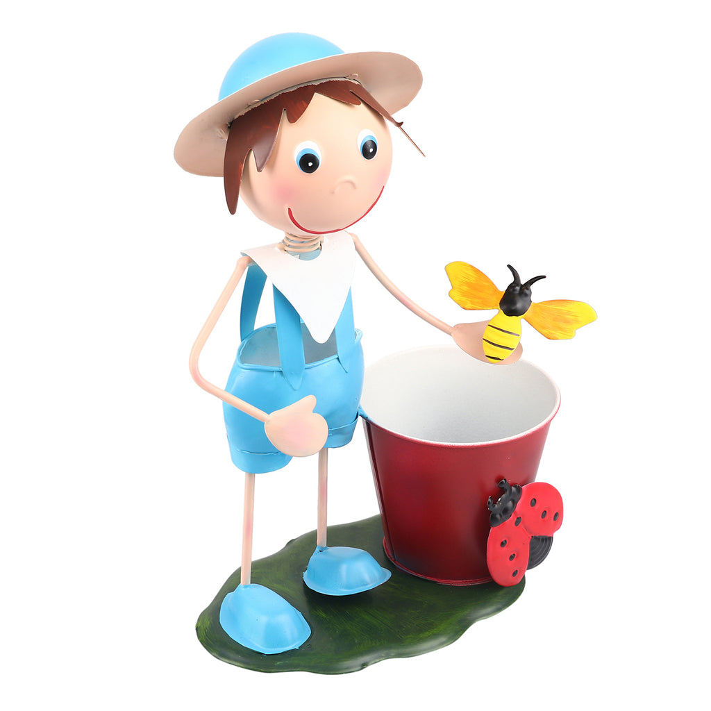 Boy with Pot Metal Planter - myBageecha