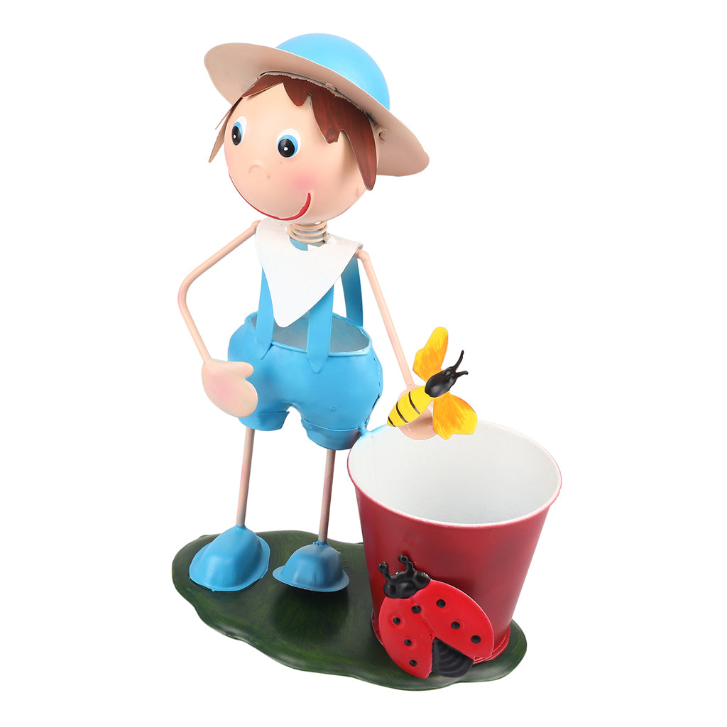 Boy with Pot Metal Planter - myBageecha