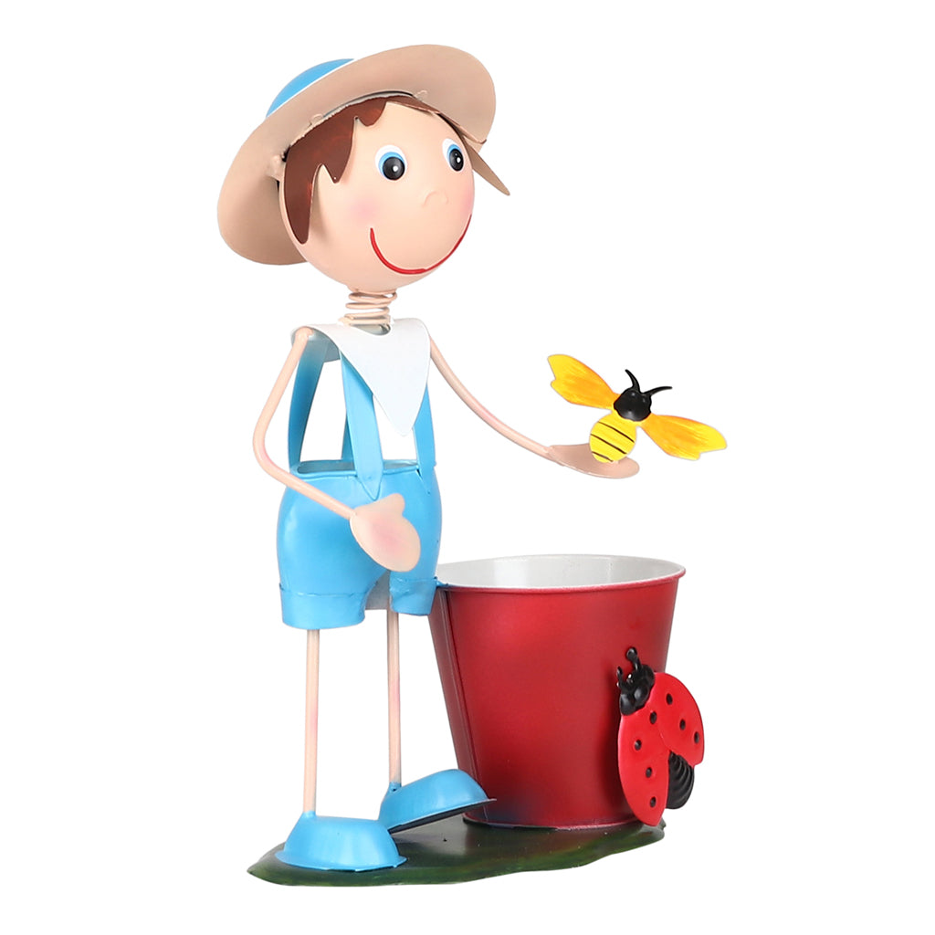 Boy with Pot Metal Planter - myBageecha