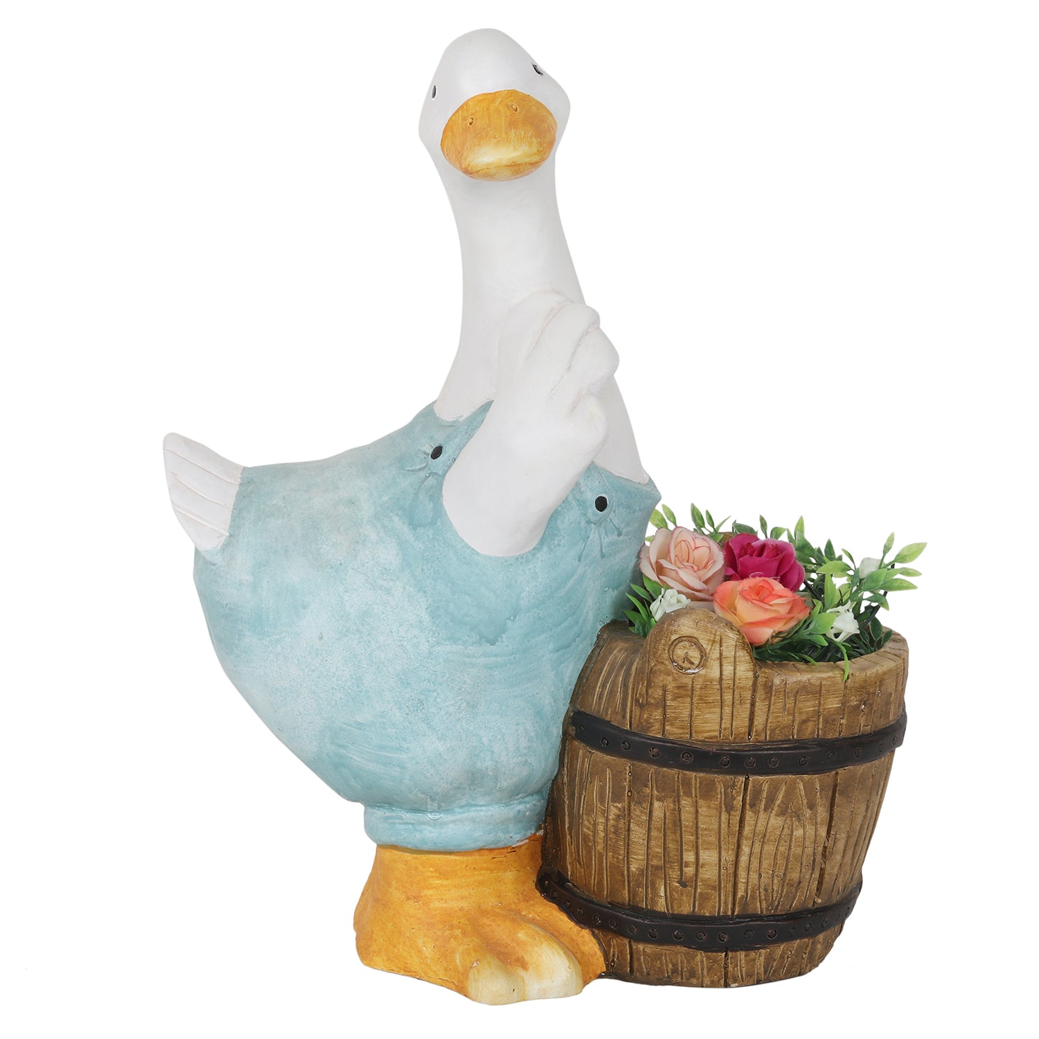 Blue Duck with Barrel Planter - myBageecha