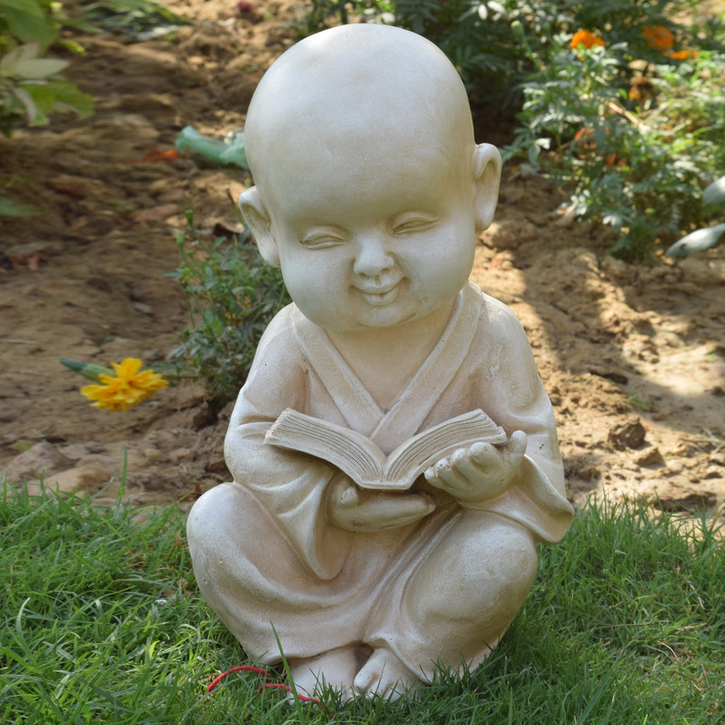 Wonderland Buddha/Monk/Statue with Book for Home, Garden, Living Room, Balcony Decor Decoration, Gift - myBageecha