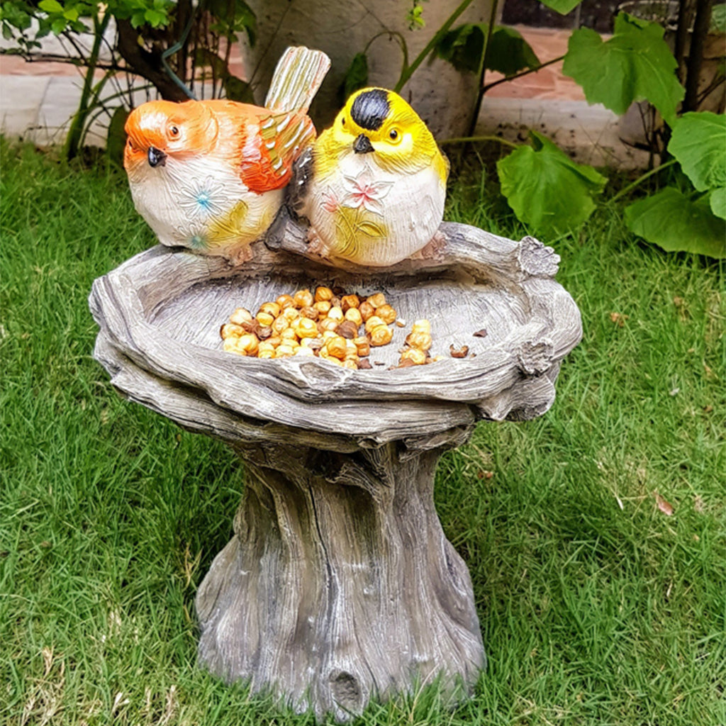 Wonderland Bird Feeder with Two Birds & Stand (Bird Bath, Home Decoration, Garden Birds, Balcony, Garden Decor) - myBageecha