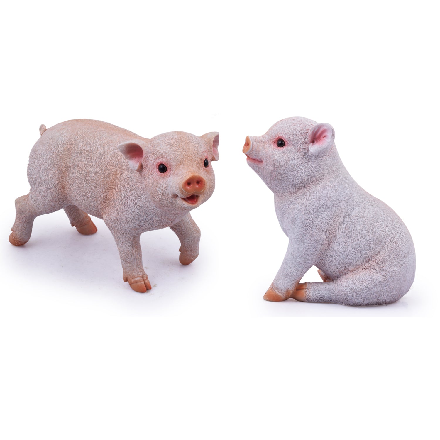 Set of 2 : Cute Piggy Standing & Sitting Resin Decor - myBageecha