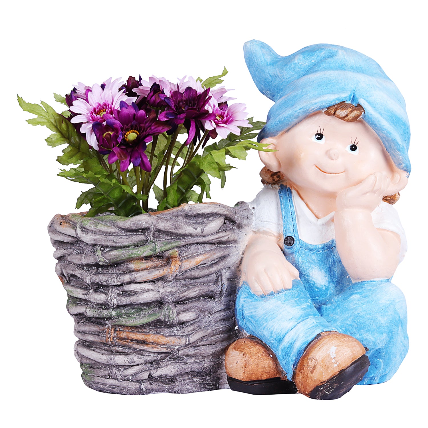 Boy & Girl sitting with Pot Planter - myBageecha