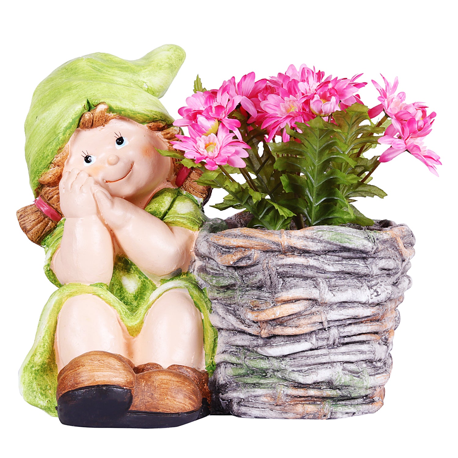 Boy & Girl sitting with Pot Planter - myBageecha