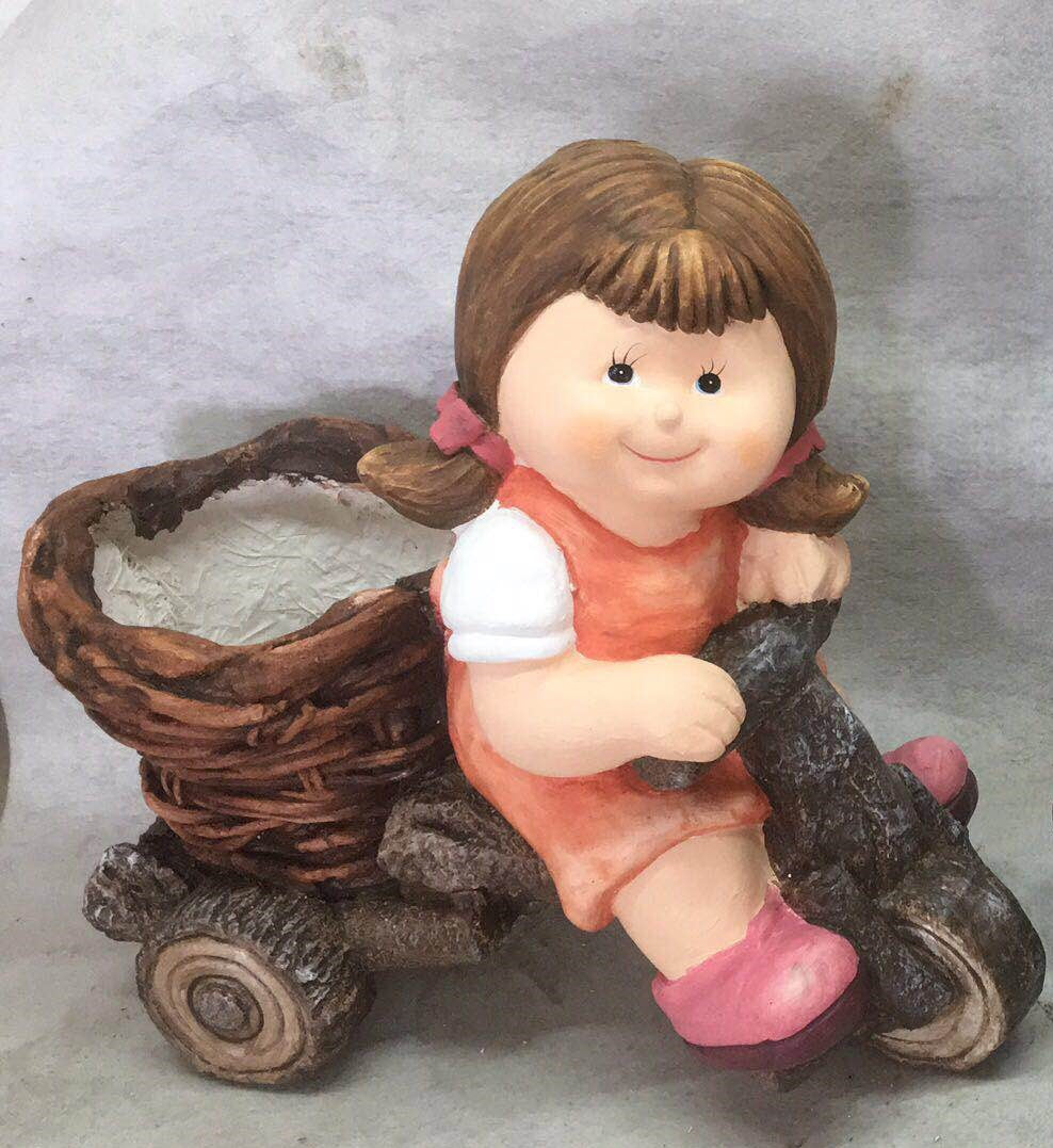 Girl on Cycle planter - myBageecha