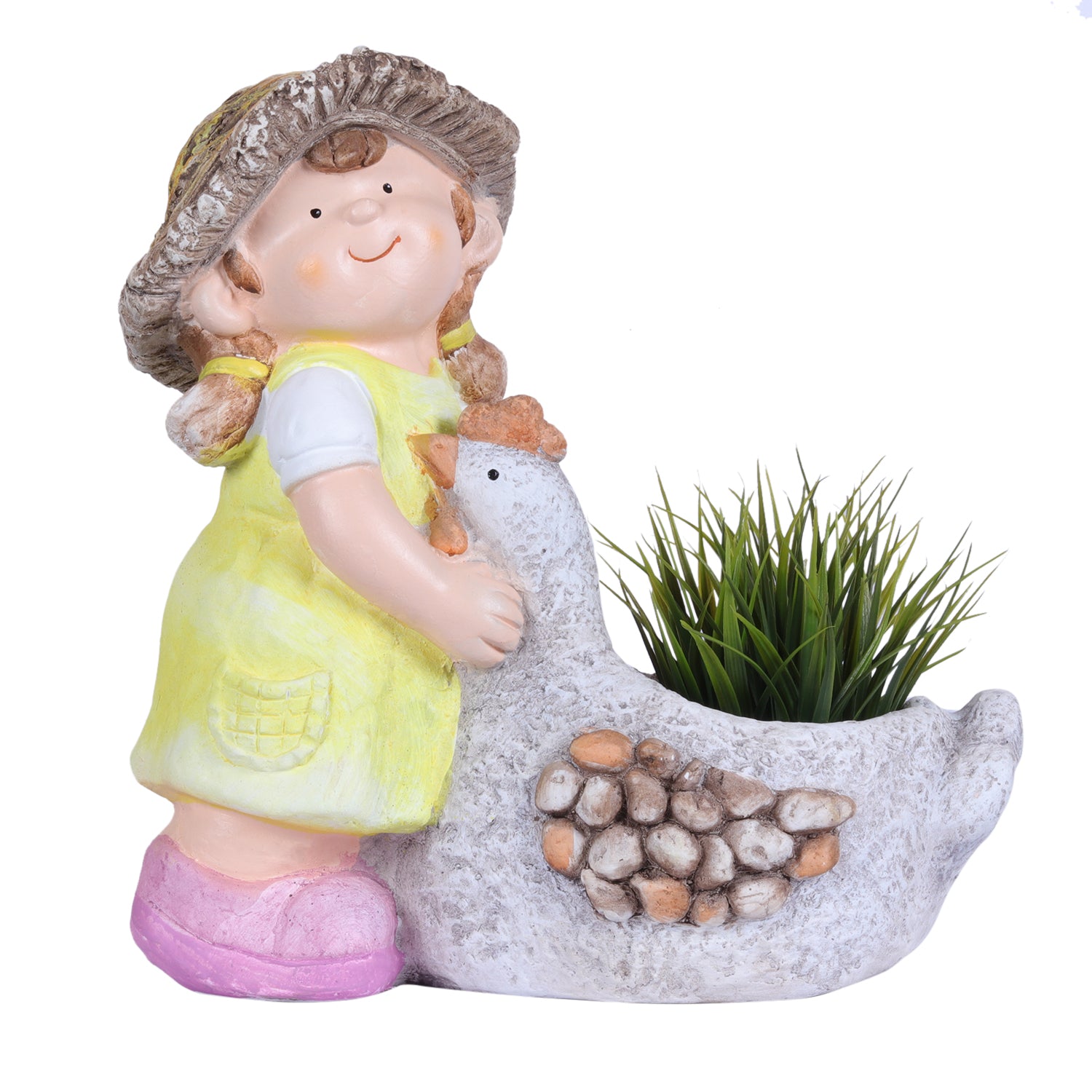Girl & Boy with Duck planter - myBageecha