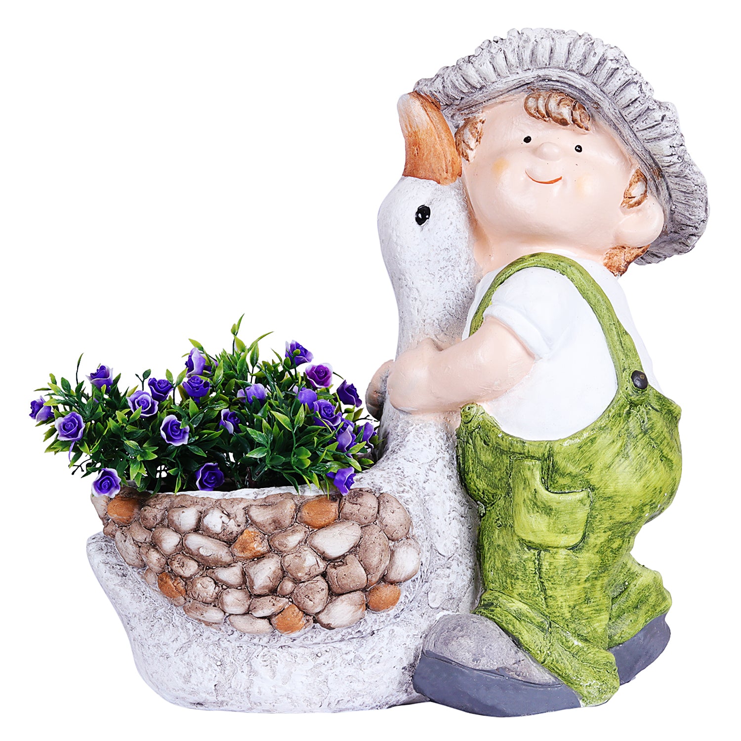 Girl & Boy with Duck planter - myBageecha