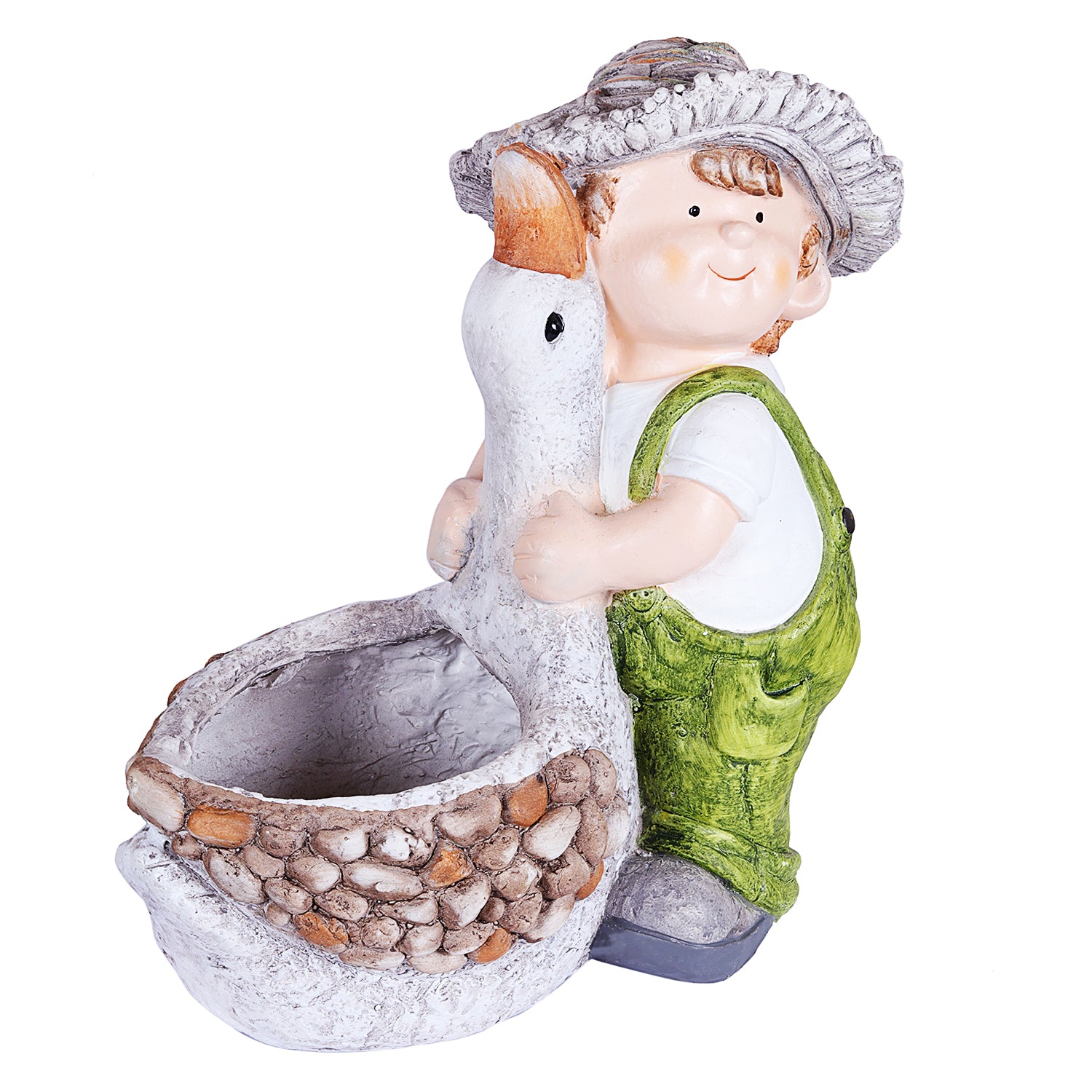 Girl & Boy with Duck planter - myBageecha