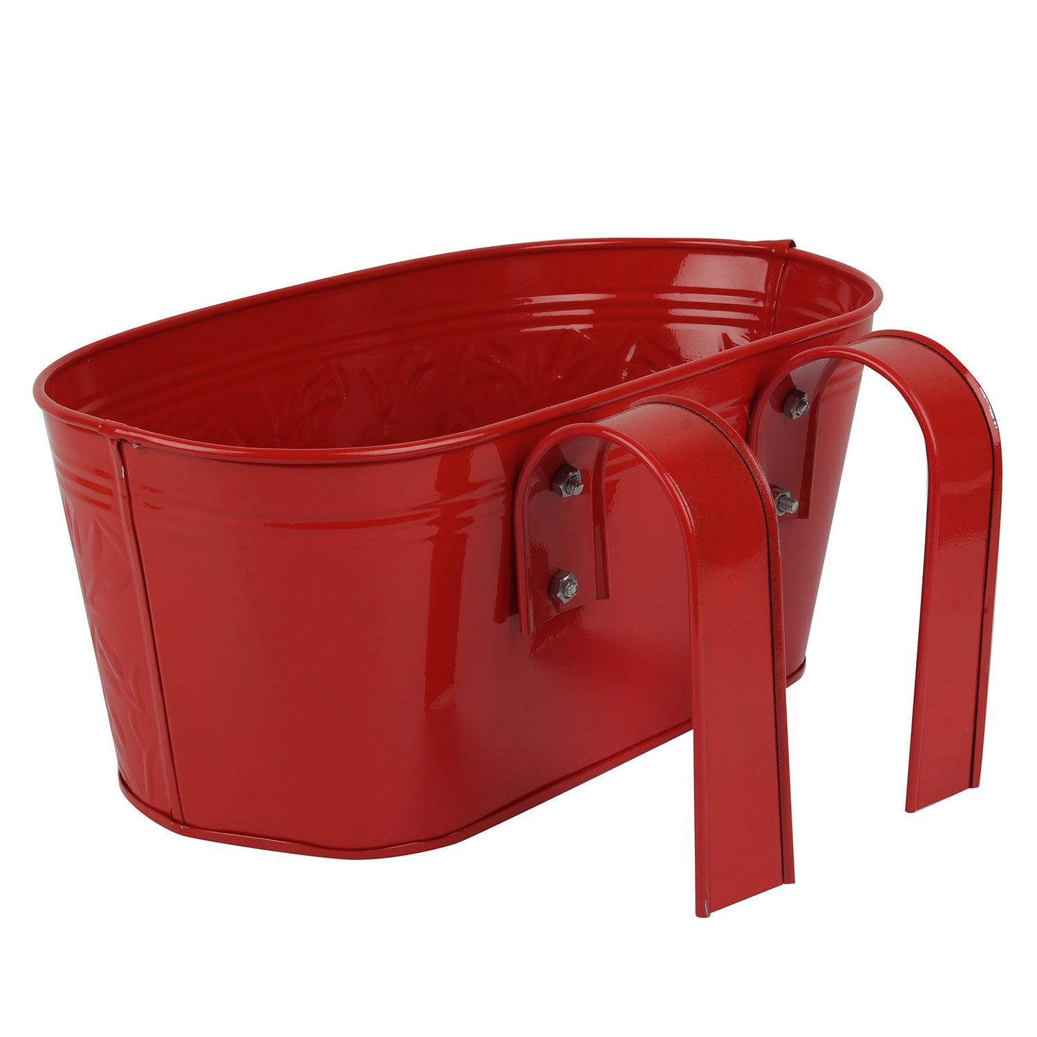 Self embossed Railing planter in Red - myBageecha