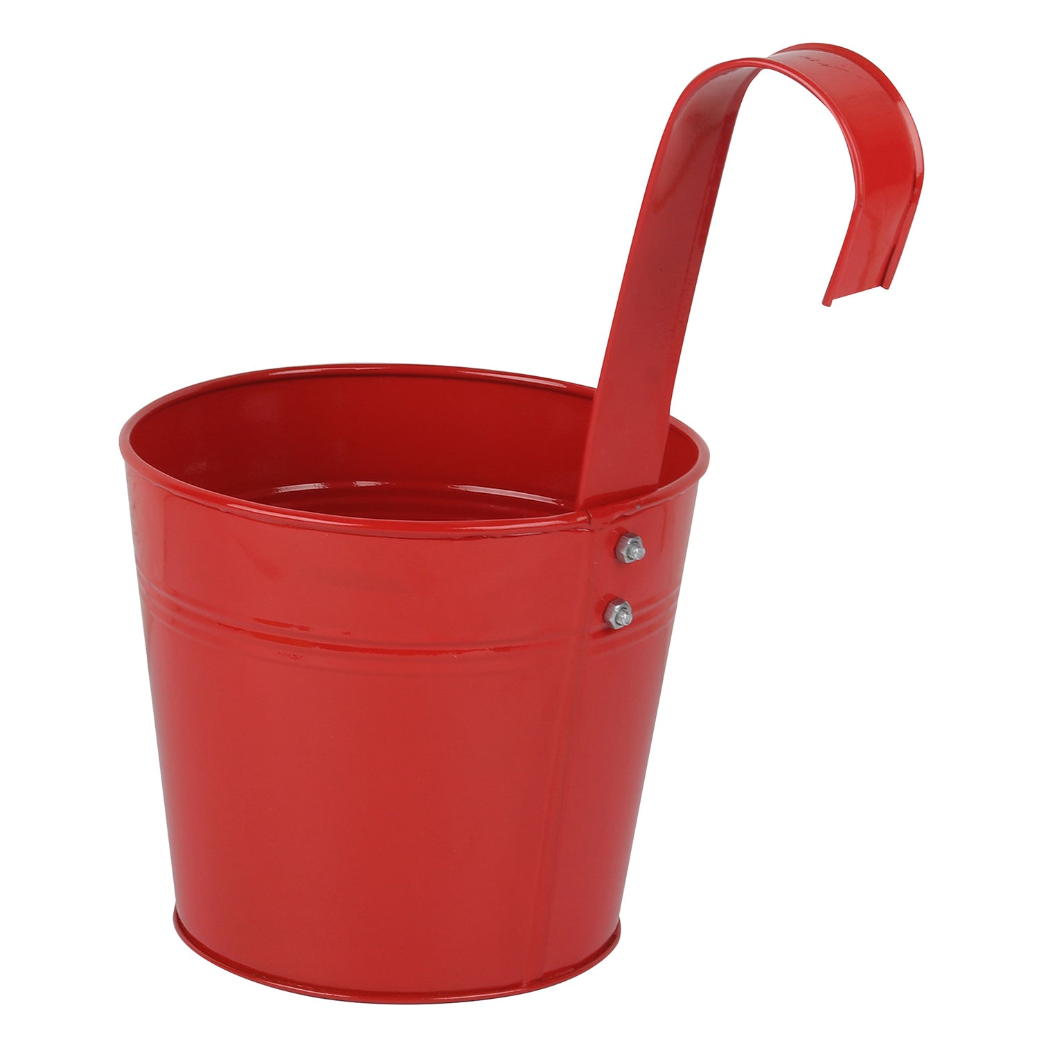 (Set of 2) Round bucket Plain Railing planter - myBageecha