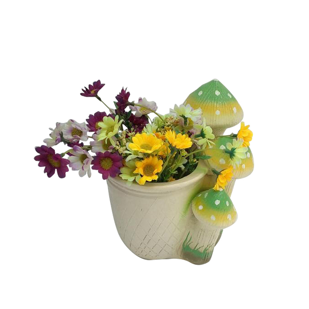 Planter with 3 Green Mushroom Planter - myBageecha