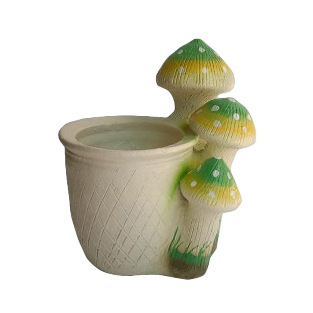 Planter with 3 Green Mushroom Planter - myBageecha