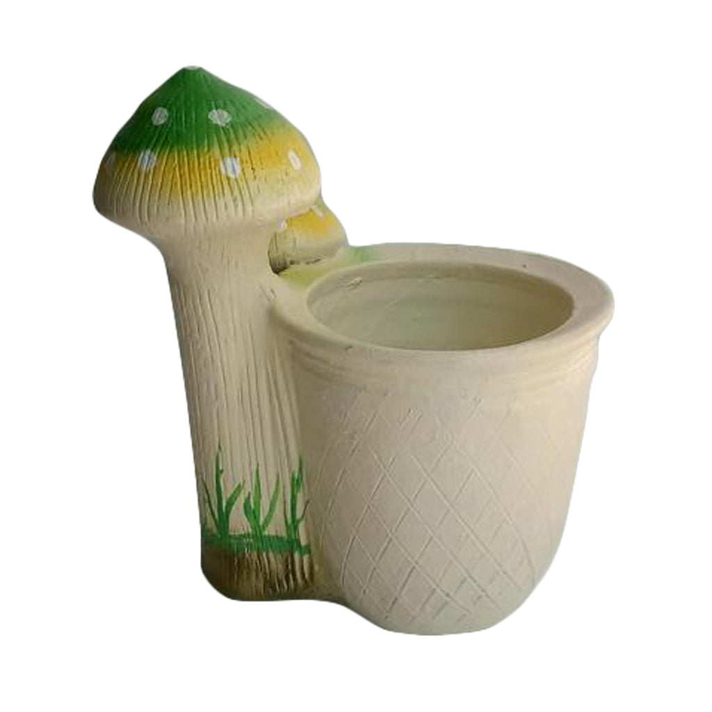 Planter with 3 Green Mushroom Planter - myBageecha