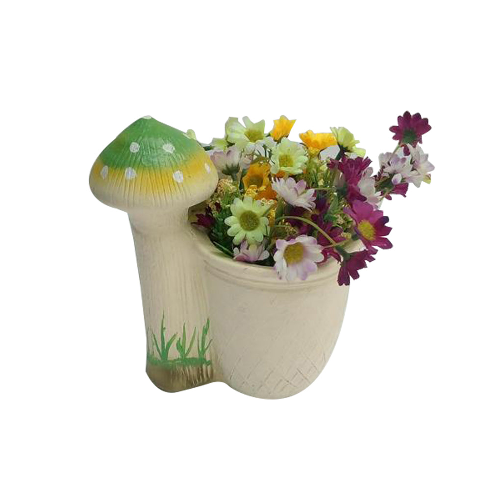 Planter with 3 Green Mushroom Planter - myBageecha