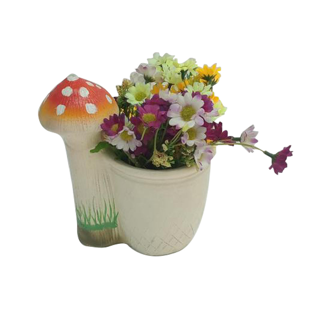 Planter with 3 Red Mushroom Planter - myBageecha