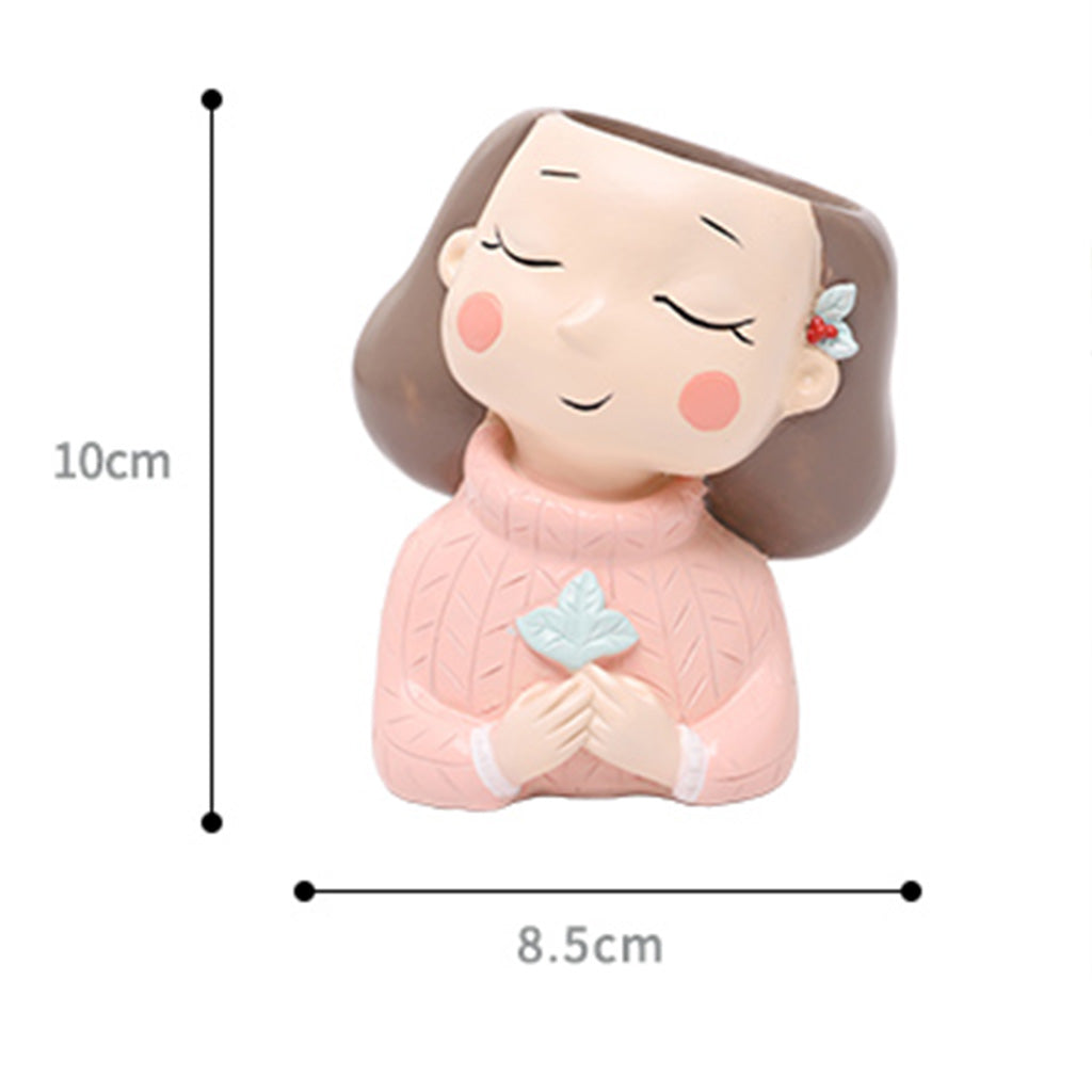 Wishful Nostalgia Girl Resin Succulent Pot - myBageecha