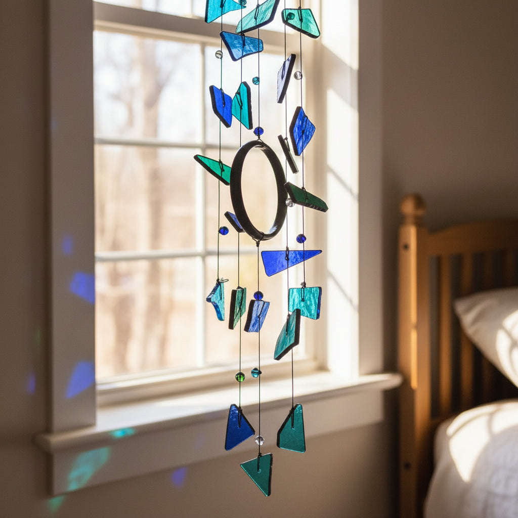 Zen Blue Stained Glass Windchime - myBageecha