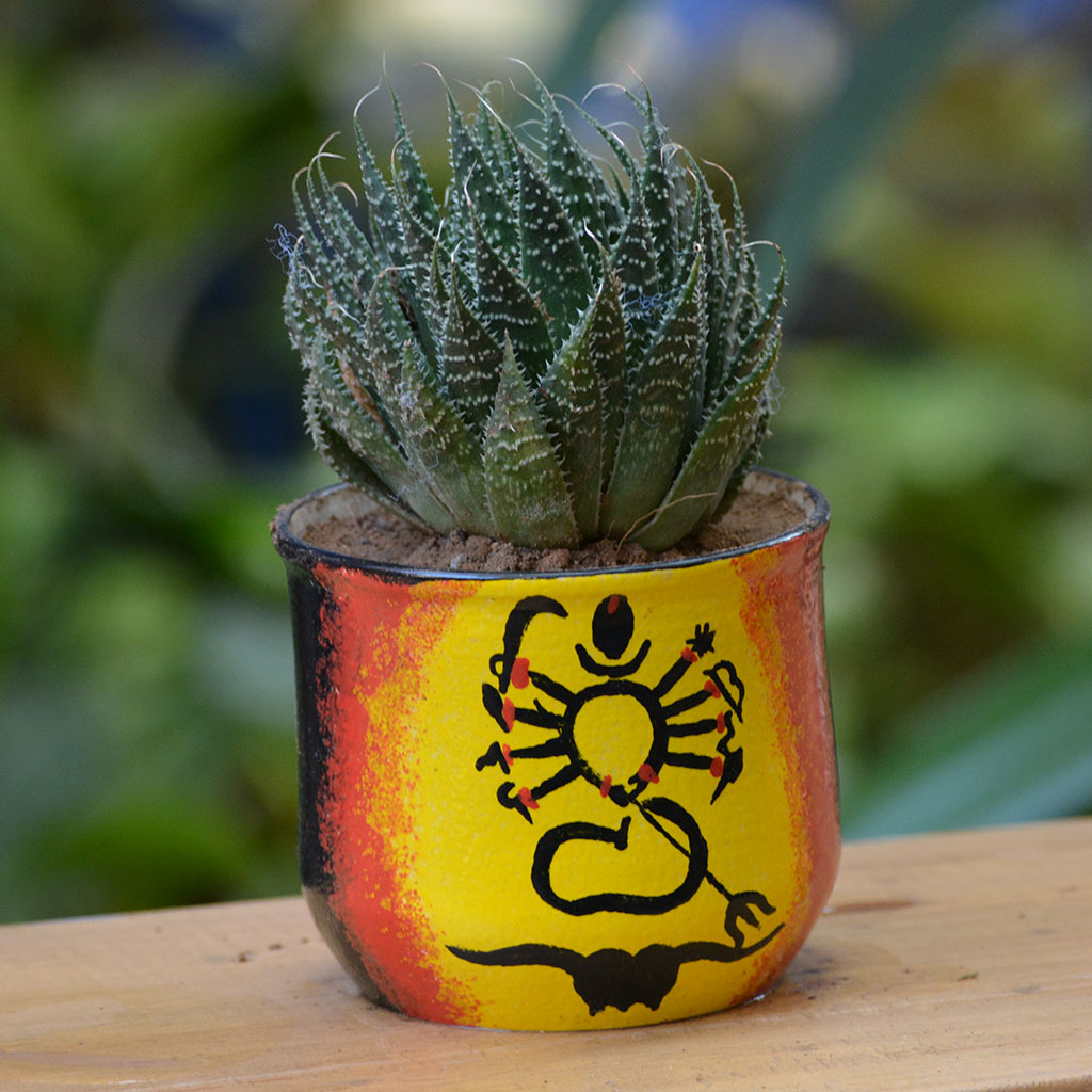 Abstract Durga Ceramic Pot - myBageecha