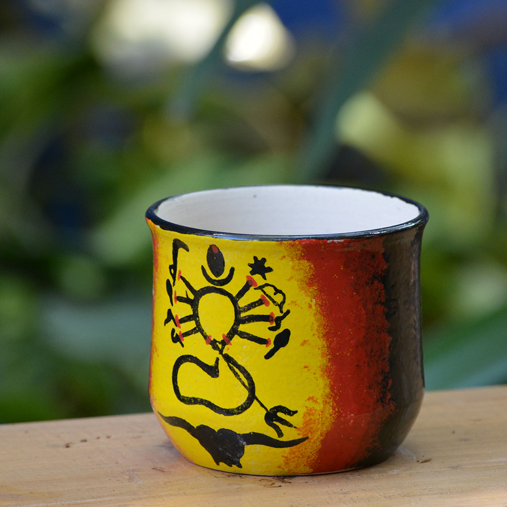 Abstract Durga Ceramic Pot - myBageecha