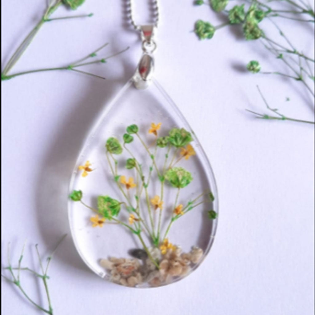 Aquatic Terrarium Real Dried Flower Necklace / Set - myBageecha
