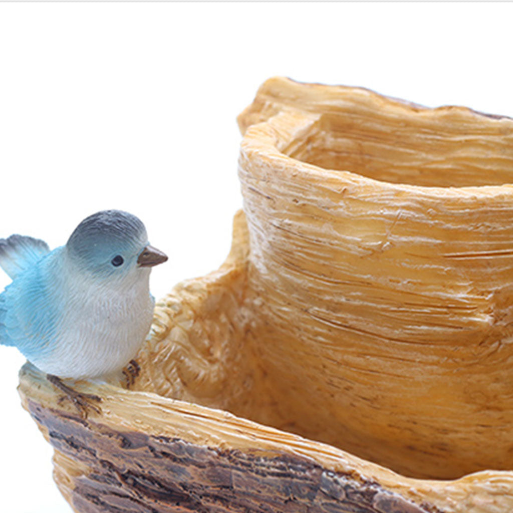 Bird on a Bark Resin Succulent Pot - myBageecha