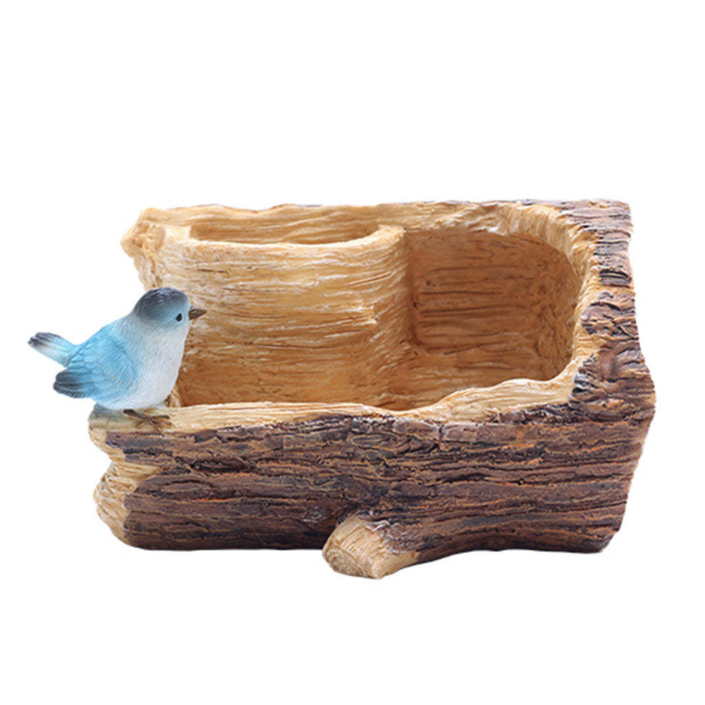 Bird on a Bark Resin Succulent Pot - myBageecha