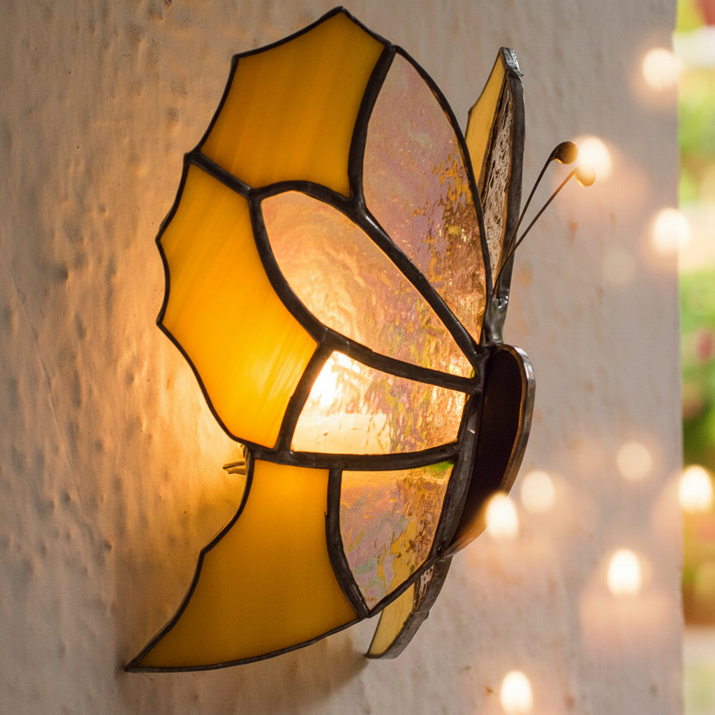 Black & Yellow Wall Butterfly Tea Light Holder - myBageecha