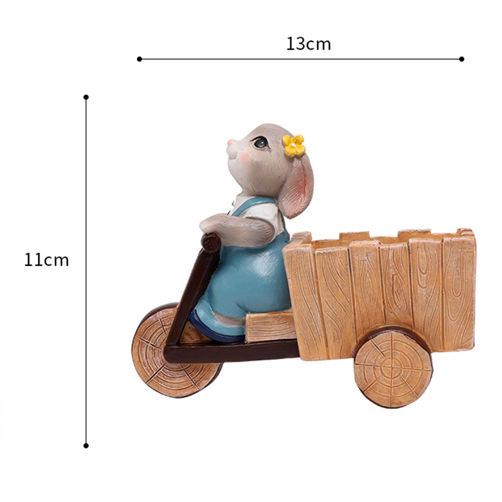 Bunny Riding Cycle Resin Succulent Pot - myBageecha