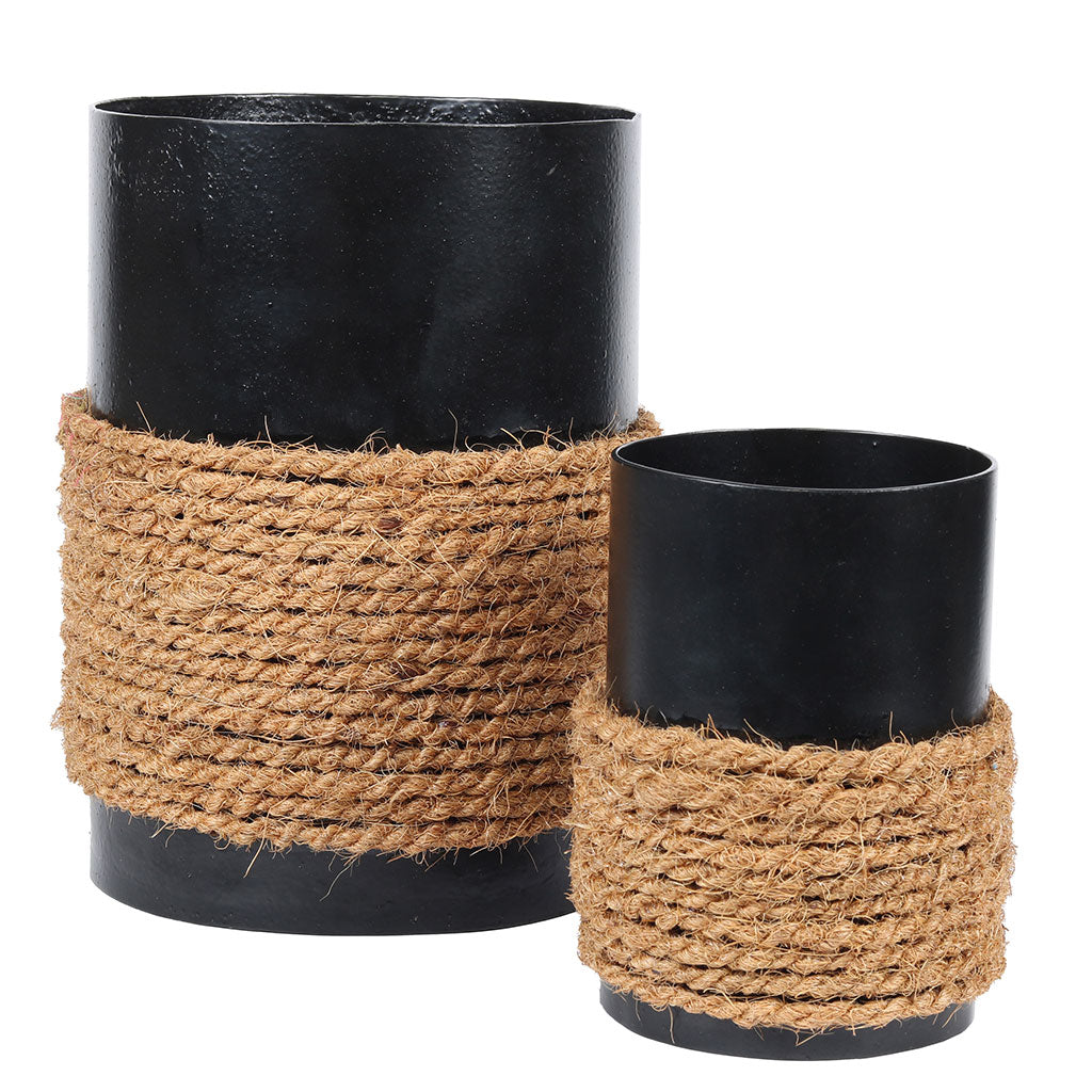 Charcoal Black in Jute Metal Pot - myBageecha
