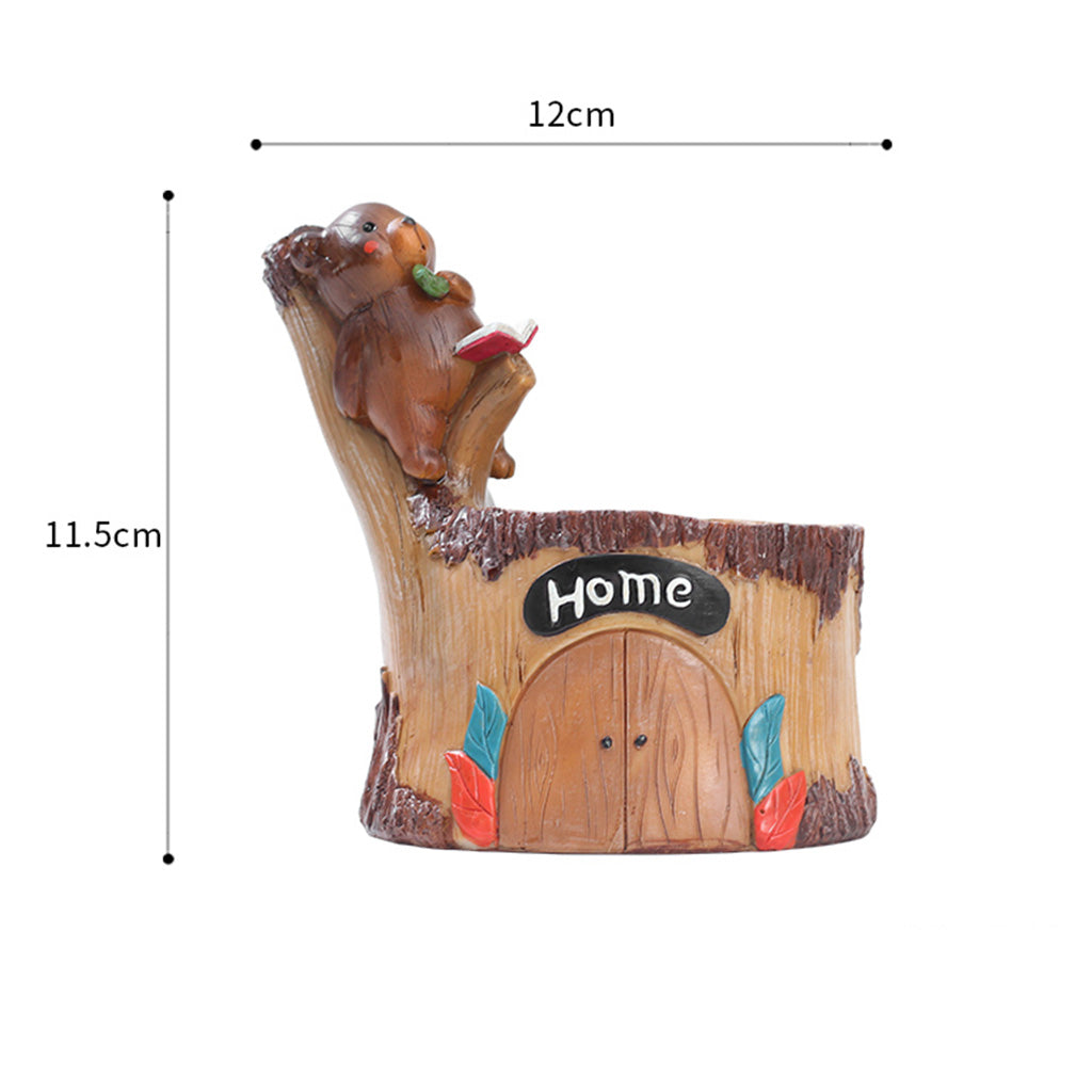 Cute Little Bear Gazing Resin Succulent Pot - myBageecha