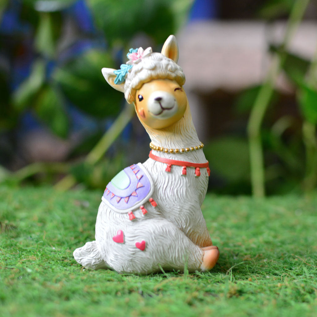 Miniature Cute Llama Sitting Decor - myBageecha