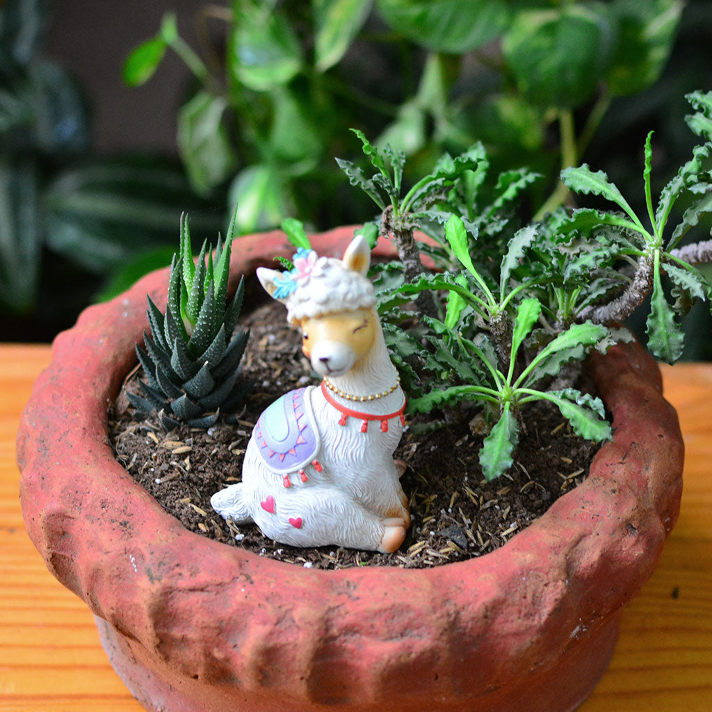 Miniature Cute Llama Sitting Decor - myBageecha