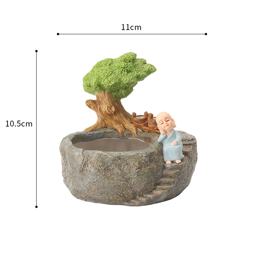 Cute Monk Relaxing Resin Succulent Pot - myBageecha