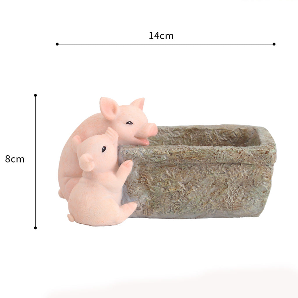 Cute Pigs Playing Resin Succulent Pot - myBageecha