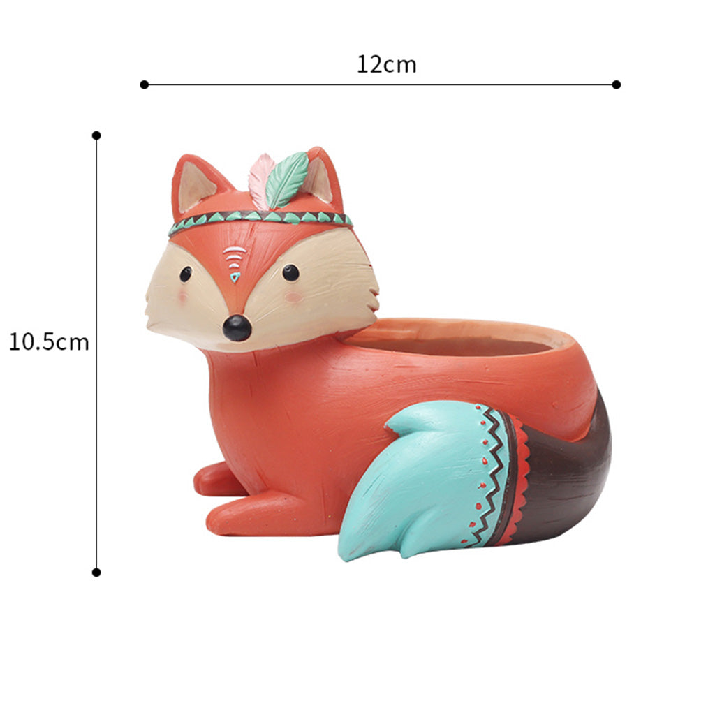 Cute Tribal Fox Resin Succulent Pot - myBageecha