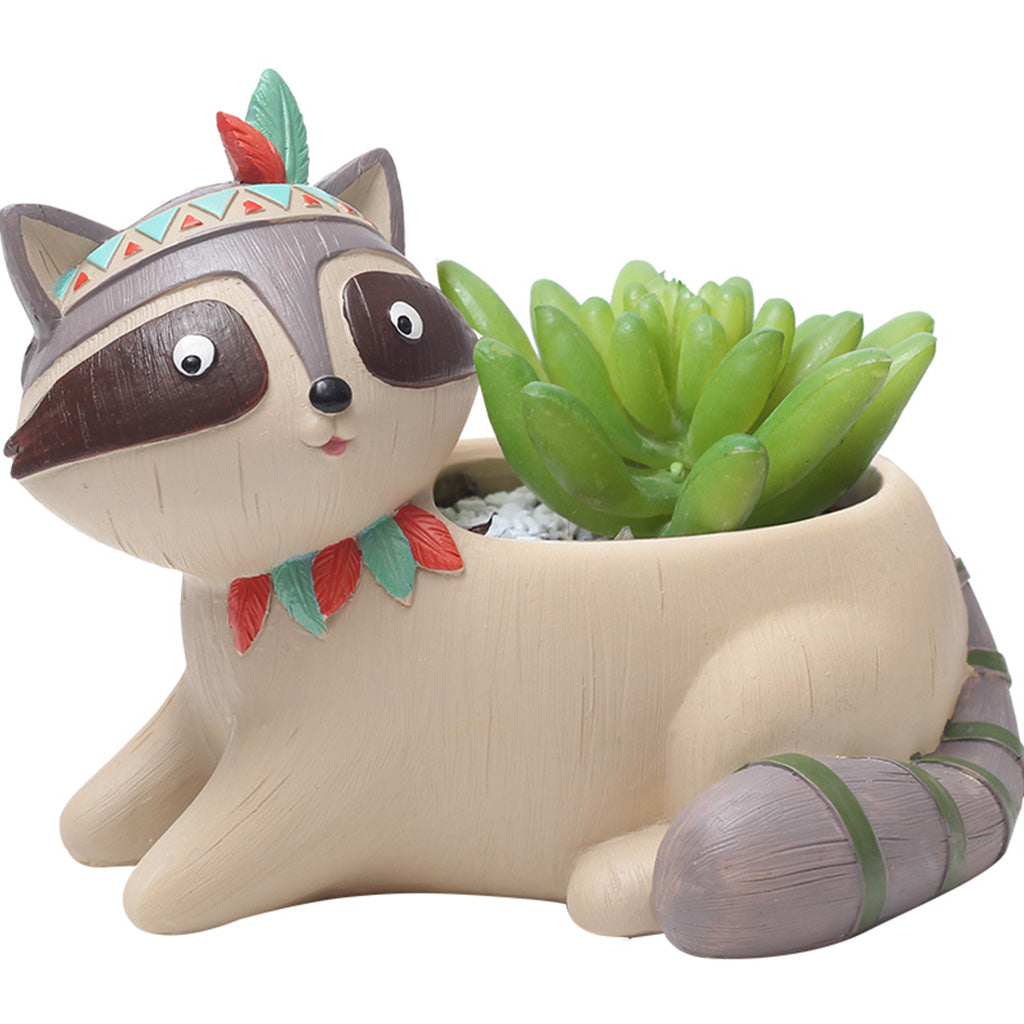 Cute Tribal Raccoon Succulent Pot - myBageecha