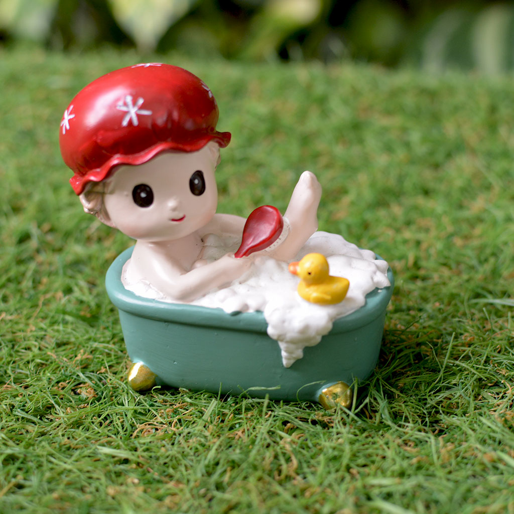 Cute boy in bathtub miniature décor myBageecha