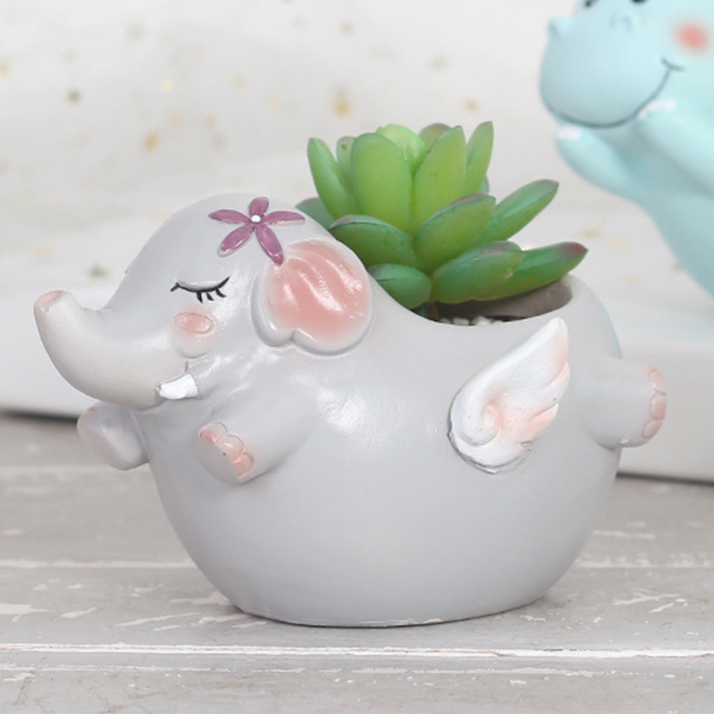 Cute Flying Elephant Resin Succulent Pot - myBageecha