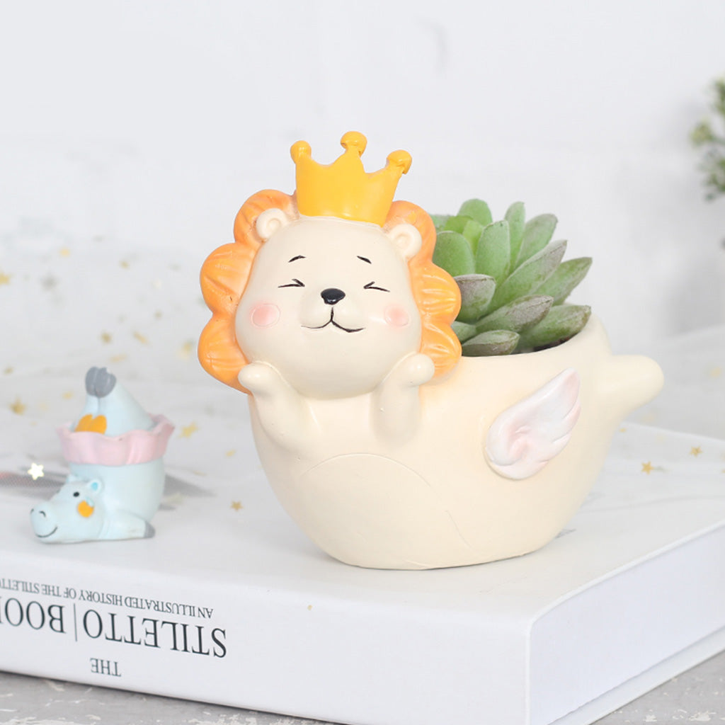 Cute Flying Lion Resin Succulent Pot - myBageecha