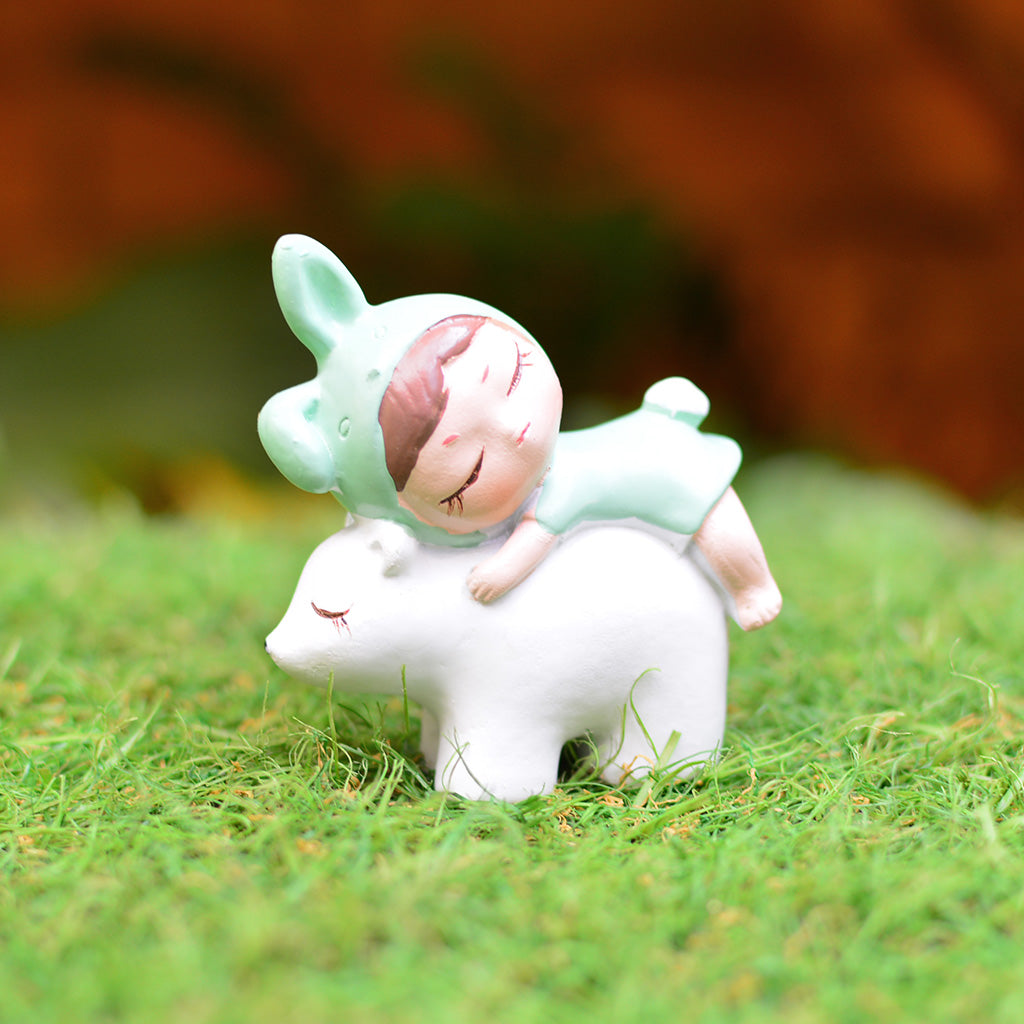 Miniature Cute Girl Hugging Bear - myBageecha